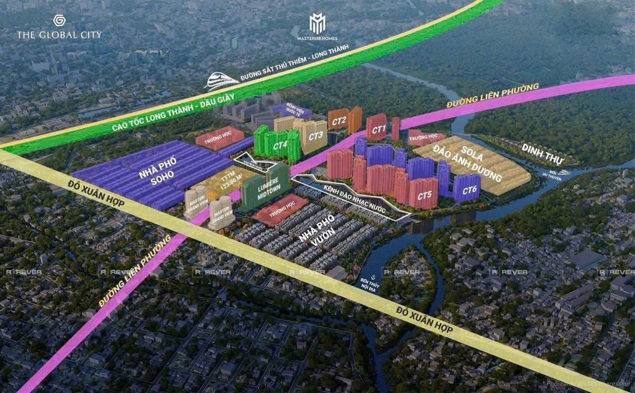 Phân khu căn hộ Masteri Cosmo Central và Sola năm 2026