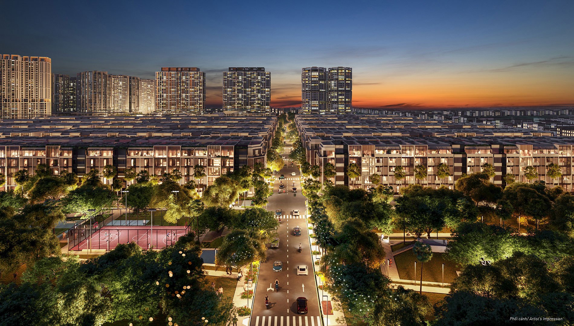 Nhà phố SOHO The Global City nhìn từ trên cao